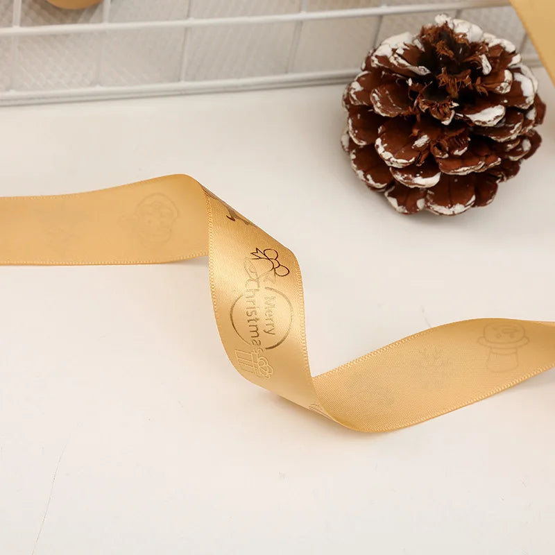 Dingxin Single Face Woven Polyester Ribbon Colorful Christmas Printed Ribbon for Hair Accessories & DIY Holiday Decorations