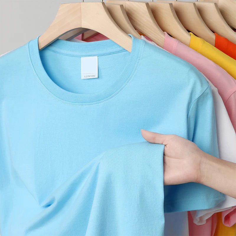 Men's T Shirts White Tee Shirt Custom 100% Cotton Mens Tshirts Blanks Oversized T-shirts