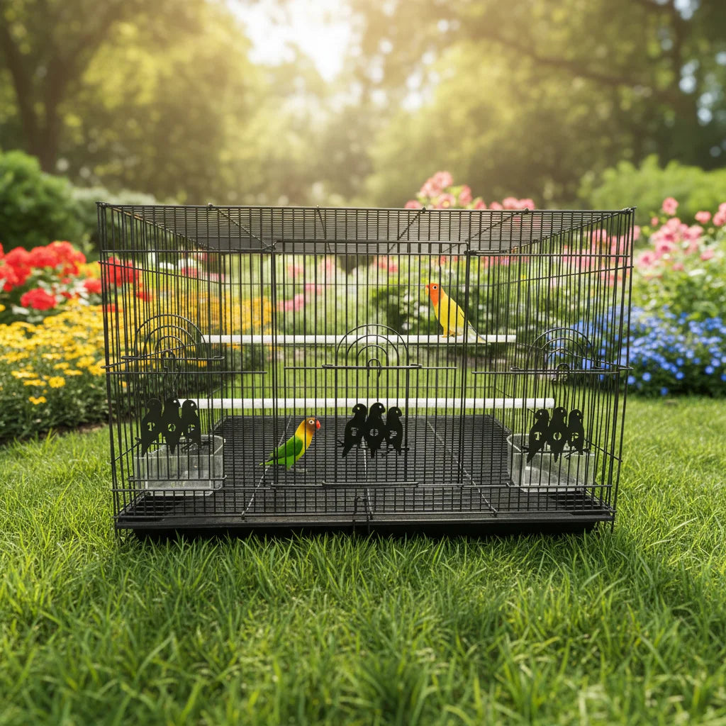 Custom Made Iron Wire Portable Budgerigar Jaula Para Pajaros Grande Bird Cage Decorative Parrot Cage