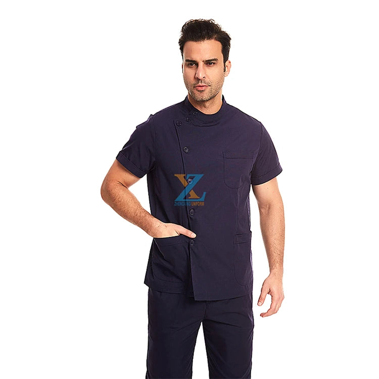 Wholesale 2021 Hospital Medical Workwear Short Sleeve T-Shirt Tops Jogger Pants Suit Men Nurse Scrub Uniform Sets
