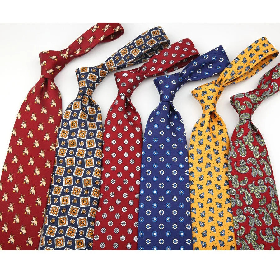 Men's Vintage Big Necktie Formal Business Casual Fashion Men's 9CM Printed Hand Tie Wide Cashew Neck Ties