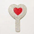 Wholesale Heart Shape Shining Makeup Mirror Luxury Portable Bling Rhinestone Handheld Mirror Salon Mirror