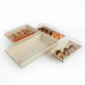 Disposable Takeout Togo Sushi Packaging Custom Logo Take Away Salad Grazing Box With Transparent Cover