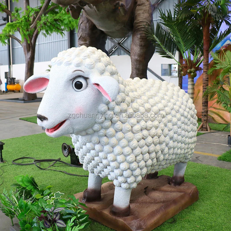 Cute Moving Animatronic Animals Cartoon Sheep for Playground