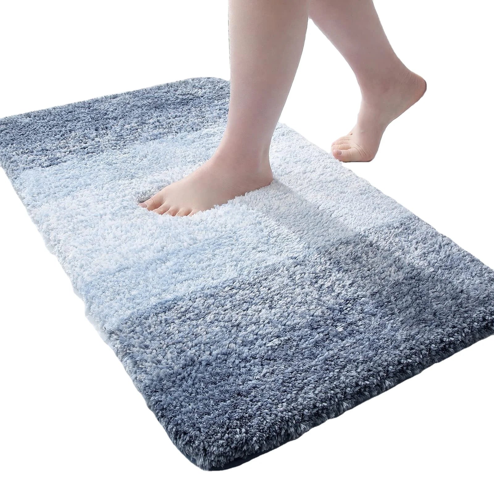 Modern Striped Microfiber Eco-Friendly Anti-Slip Bathtub Shower Mat for Kid Super Water Absorbent Bathroom Floor Mat