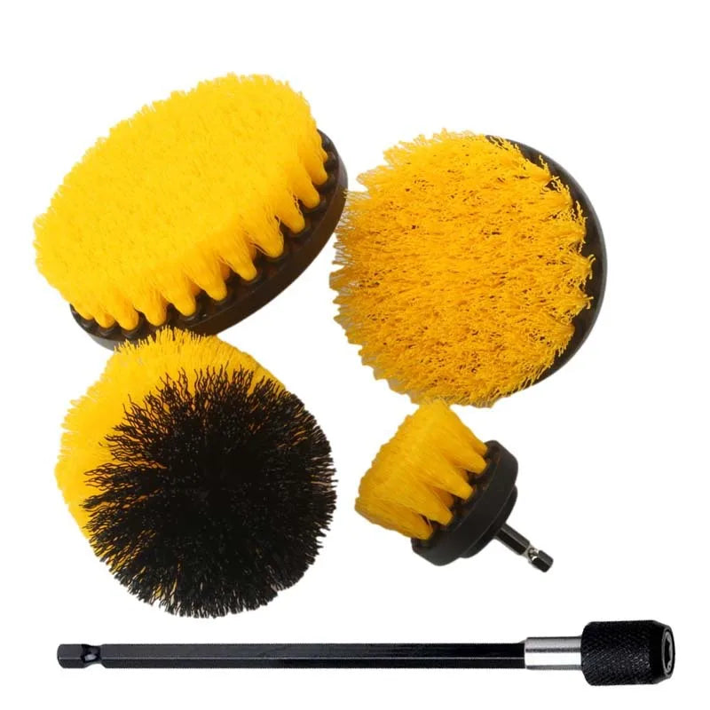 5pcs Electric Scrubber Brush Drill Brush Kit  Multi-functional Drill Power Scrubber Brus for Auto Cleaning & Polishing