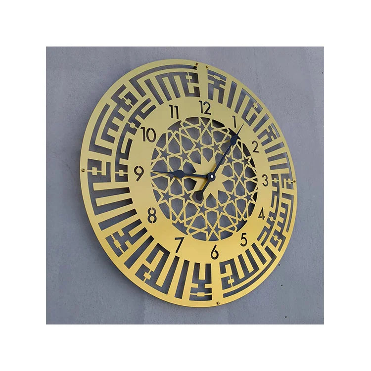 Hot Selling Metal Islamic Wall Art Clock Arab Hotel Solid Durable Decorative Islamic Gifts Ramadan Decorations 2025 Home Decor