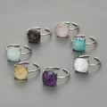 SS210S Natural Gemstone Amethyst Moonstone Pure 925 Sterling Silver Jewelry Wholesale