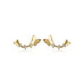 925 Sterling Silver Statement Earrings Butterfly Zircon Gold Plated Stud Earrings Fashion Jewelry Earrings for Women