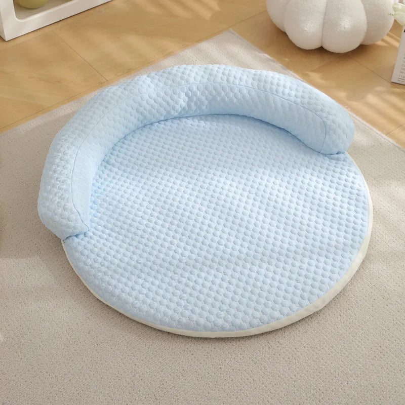 Cooling Dog Sleeping Mat Ultra Breathable Silk Dog Bed Soft Memory Foam Ice Silk Pet Mats