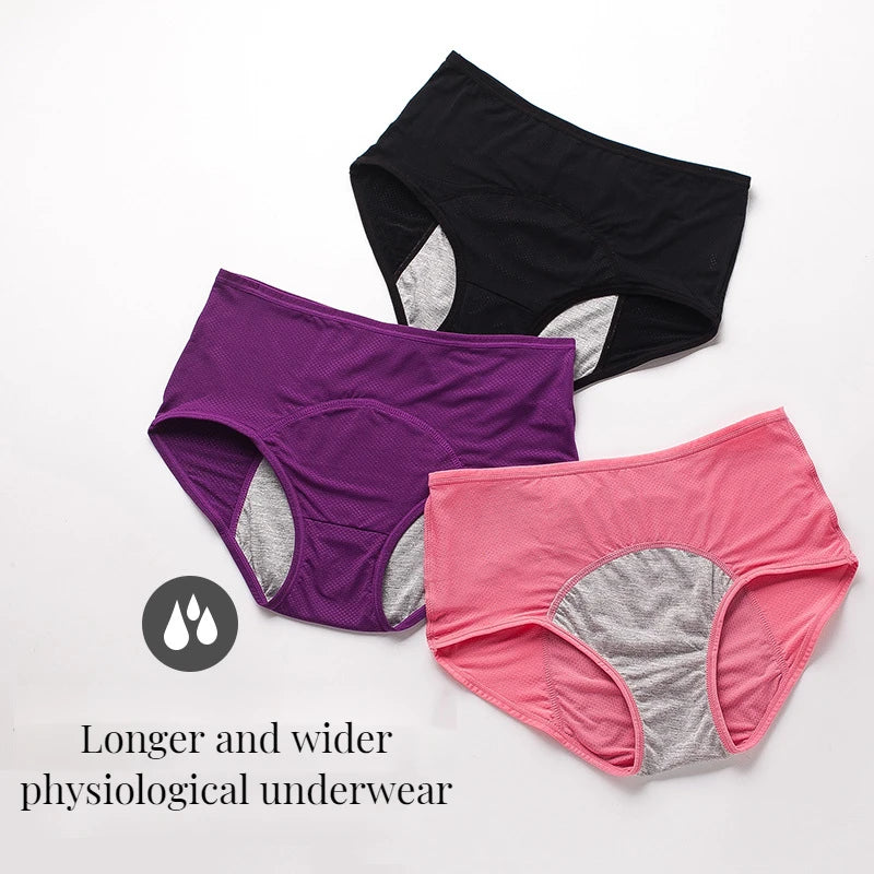 8XL Plus Size Mid-Rise Gray Lined Leak Proof Solid Boyshort for Panties for Women