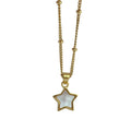 Dainty Mother of Pearl Shell Star Pendant Necklace for Women Girls Jewelry