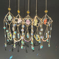 Colorful Crystals Prisms SunCatcher Hanging Wind Chime Style Garden Suncatcher Rainbow Maker Handmade Gold Plated Suncatcher