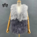 Wholesale Fashion Design Turkey Women Feather Vest Spring Autumn Ladies Casual Style Real Feather Vest