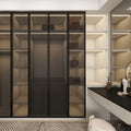 Modern Bedroom Wall Storage Wardrobes Walk-in Closet Set With Glass Doors Wardrobe