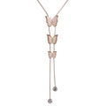 New Three-dimensional butterfly Tassel Necklace Female Fashion Pendant Stainless Steel Long Paragraph Collarbone Chain