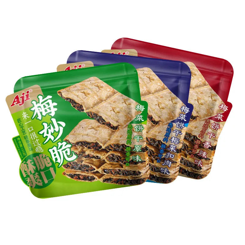 Aji 208g Sweet Crispy WAFER Biscuits with Preserved Vegetables Low-Sodium Packaged in Box and Sachet