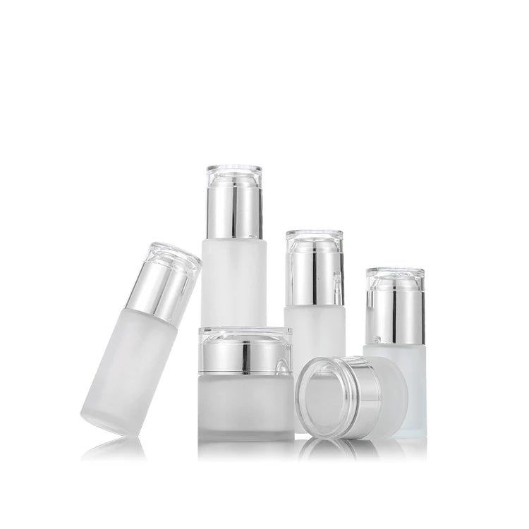 Luxury 30ml 50ml Skincare Face Cream/lotion Bottles Jars Glass Dropper Essential Oil Bottles Cosmetic Bottle Sets PUMP Sprayer