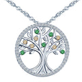 Tree of Life Necklace S925 Sterling Silver Zircon Hollow Necklace for Woman Mothers Day Gifts