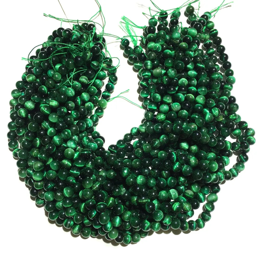 Gorgeous Green Tiger Eye Natural Gemstone Loose Beads 8mm Smooth Round Approxi 15 Inch DIY Bracelet Necklace for Jewelry Making