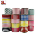 Custom Digital Printing Heart Stripe Checker Ribbon Heat Transfer Printed Satin Grosgrain Ribbon