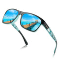 Classic Vintage Square Sunglasses for Men Women Polarized Leg UV400 Sport Eyeglasses for Driving Fishing Printed Frame PC