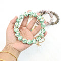 2025 Newest Design Cartoon Eco-Friendly Handmade Silicone Print Beads Bracelet Keychain
