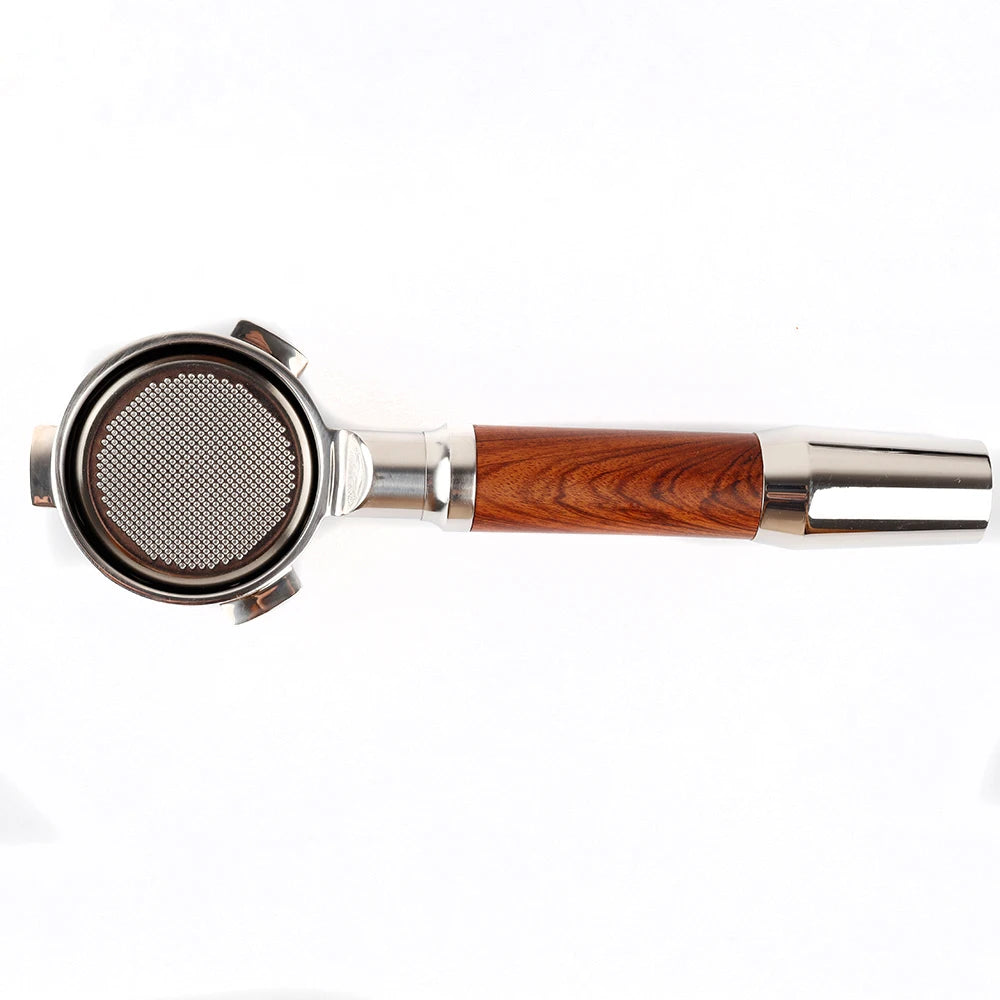 Barista Accessories  Wood Handle Stainless Steel Coffee Bottomless Portafilter Food Grade  Bottomless Portafilter