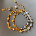 2024 New Exquisite Brass Electroplated 18k Gold Pig Nose Chain Natural Freshwater Pearl Bracelet for Women Jewelry Gift