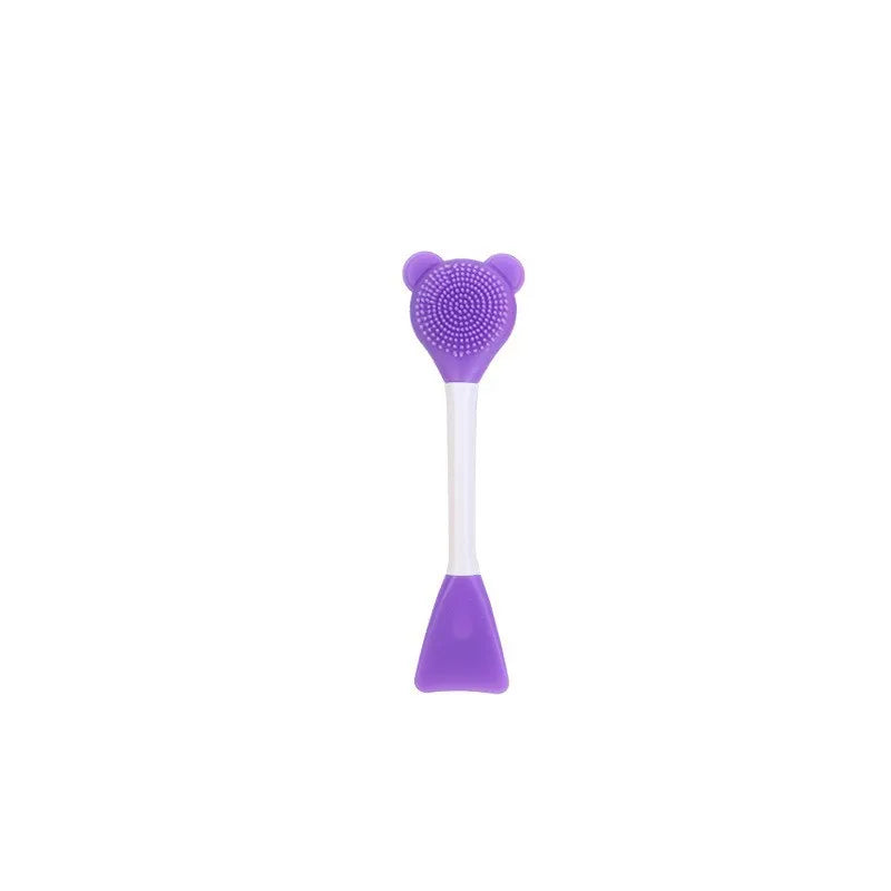 Bear-shaped Silicone Double-headed Facial Mask Brush Multifunctional Cleansing Beauty Mask Brushes OEM Makeup Brush 003