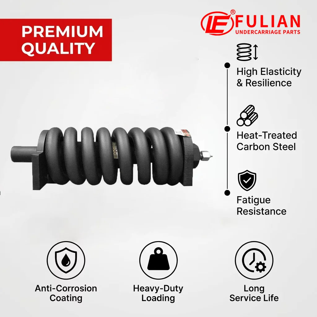 Track Adjuster Assembly 332/B0097 Recoil Spring 40Mn2 Steel HRC48-54 for JCB 8061 Mini Excavator Undercarriage Parts MegaBDM