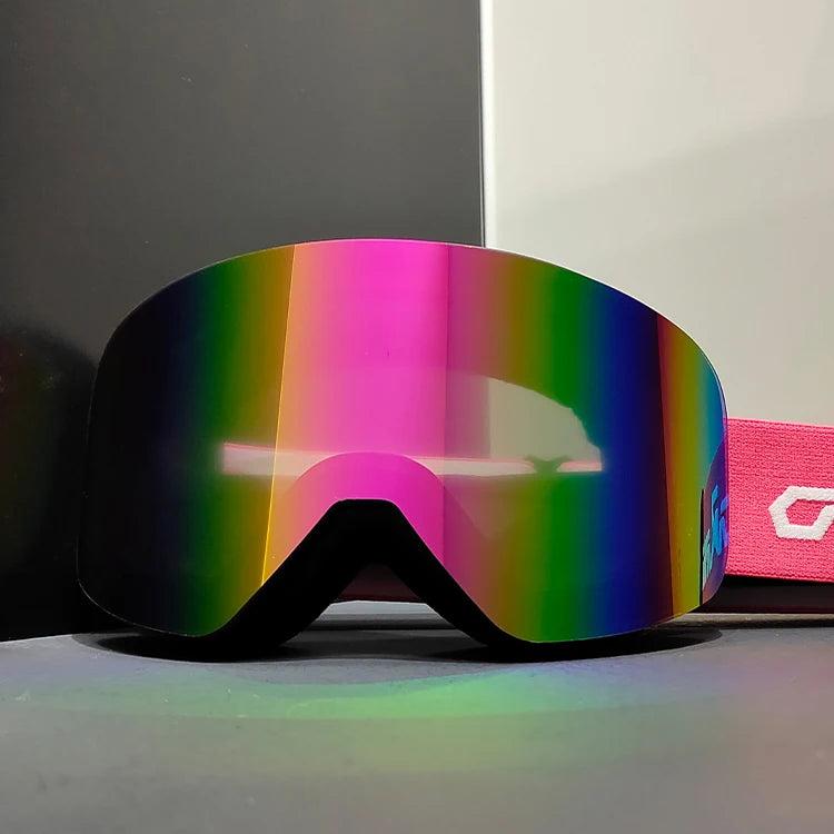 Yijia Optical Breathable Anti Fog Magnetic Lens Ski Glasses Anti Uv Adult Man Women Frameless Snow Goggle
