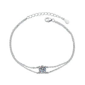 Factory Wholesale Real D Color 1CT Moissanite Bracelet Gra Certificate 925 Sterling Silver Bangle Jewelry for Women