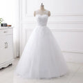 Real Photo New Spring Lace Appliques Wedding Dresses 2021 White O-Neck Princess Bride Wedding Gowns