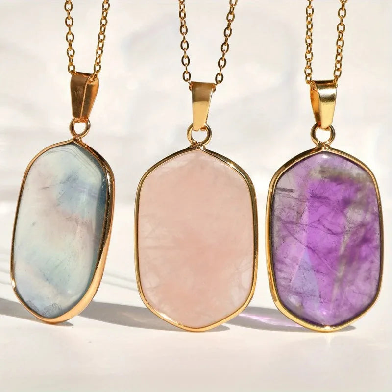 1-1.5 Inches Amethyst Slice Made Pendant With Connector