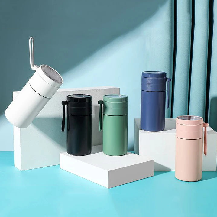 2024 New Arrival Double Wall Tea Infuser Bottle Stainless Steel Tea Water Bottle