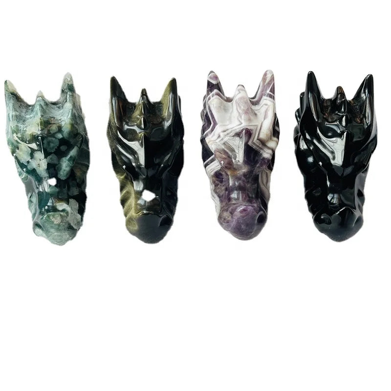 Wholesale Gemstone Crystal Dragon Skulls Crystal Quartz Dragon Heads