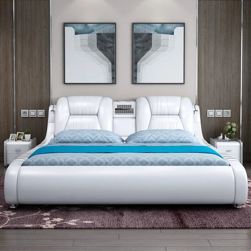 Portable White Soft Blanket Leather Double Bed for Wholesale Kids Spiderman Simple Teenager French Cottage Bedroom Furniture