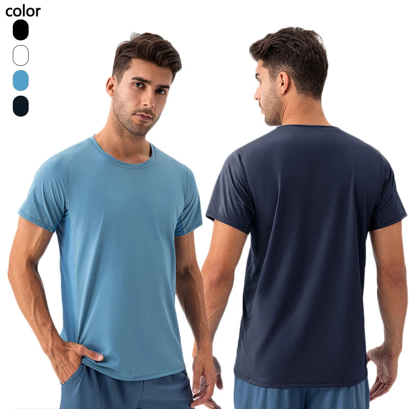 Wholesale Loose New Gym T Shirt Sportswear Men Round Neck Workout Top Mesh White T-Shirt Fashion Blank T Shirts for Men
