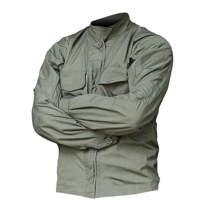 Stock Men's Tactical Pockets Shirt Jacket Waterproof Ribtop Sport Hunting Hiking Climbing Outdoor Casual Shirt