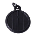 Eco-friendly Christian Cute Matte Black Round Jewelry Tags Necklace Fitting Embossed Logo Brand Metal Pendant for Bracelet