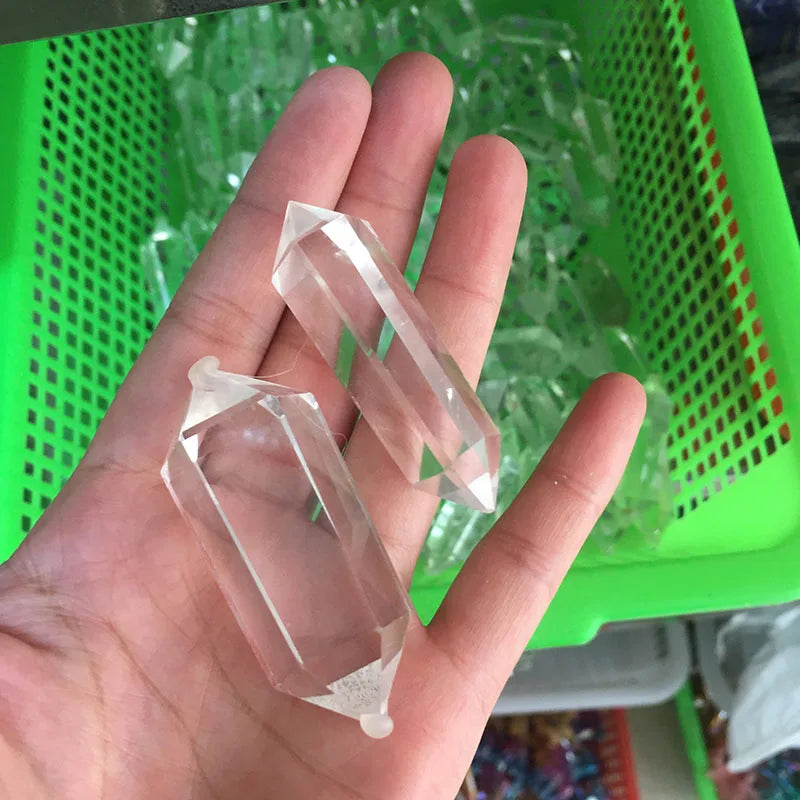 Wholesale Natural Healing  Crystal Clear Quartz Double Terminated Point Pendant