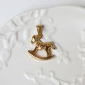 Olivia Jewelry 18k Gold Plated Stainless Steel Horse Pendant Lovely Trojan Horse Pendant Charm for Men Necklace