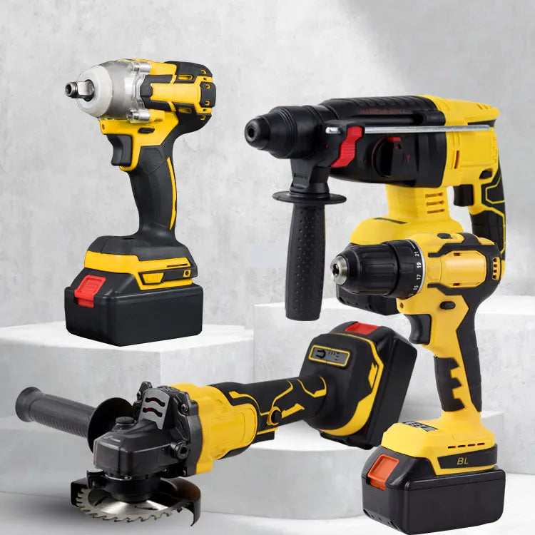 APT11 36V Cordless Power Tools Combo Kits Multi-Function Electric Hammer Drill & Impact Wrench Brushless Motor Hard Case Package