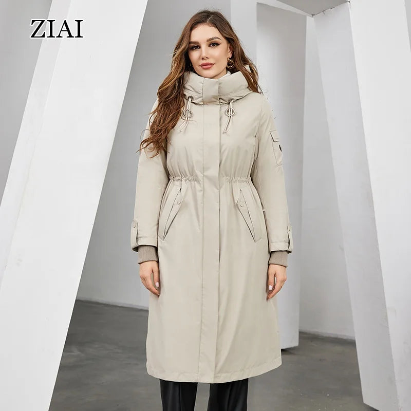 Windproof Padded Coat Long Coat Winter Warm Jacket Oversize Parka Women Coat