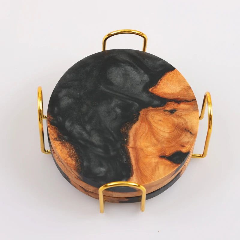 Modern Wood Coaster Saucer Cup Holder for Tea Ceremony and Coffee Round 100mm Diameter Reusable Custom Logo