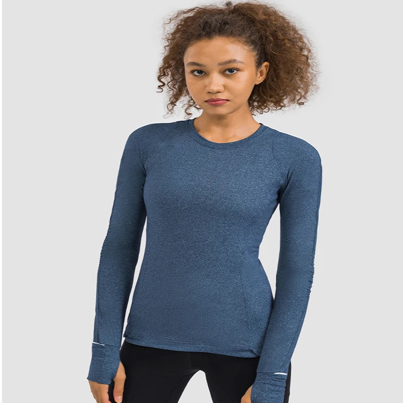 2021 Navy Equestrian Base Layer With Phone Pocket High Performance Horse Riding T-Shirt for Women Equestrian Training Activewear