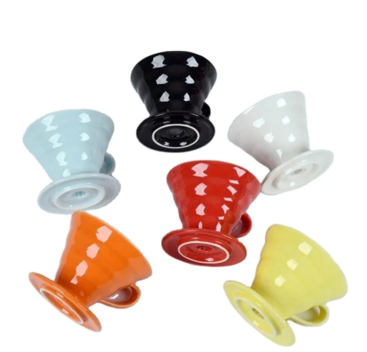 Hot Selling Coffee Filter Pour Over Dripper Ceramic Coffee Dripper Engine 60 Style Coffee Filter Cup