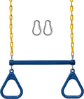 Outdoor & Indoor Plastic Kindergarten Play Set with Ring Exercise Gym Swing Trapeze for Backyard Amusement