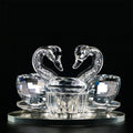 Swan Shape Acrylic Nail Washing Cup with Lid Crystal Clear Dappen Dish for Scissors Storage Manicure Accessory